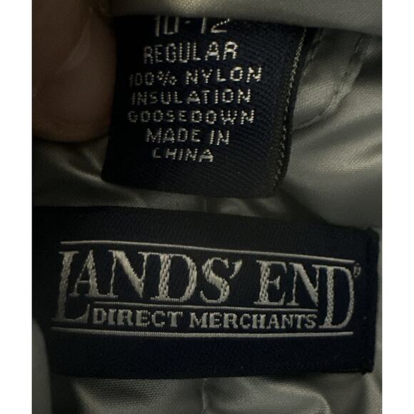 Lands End Silver Quilted Goose Down Filled Insulated Puffer Vest Women’s M 10-12 - Picture 5 of 5